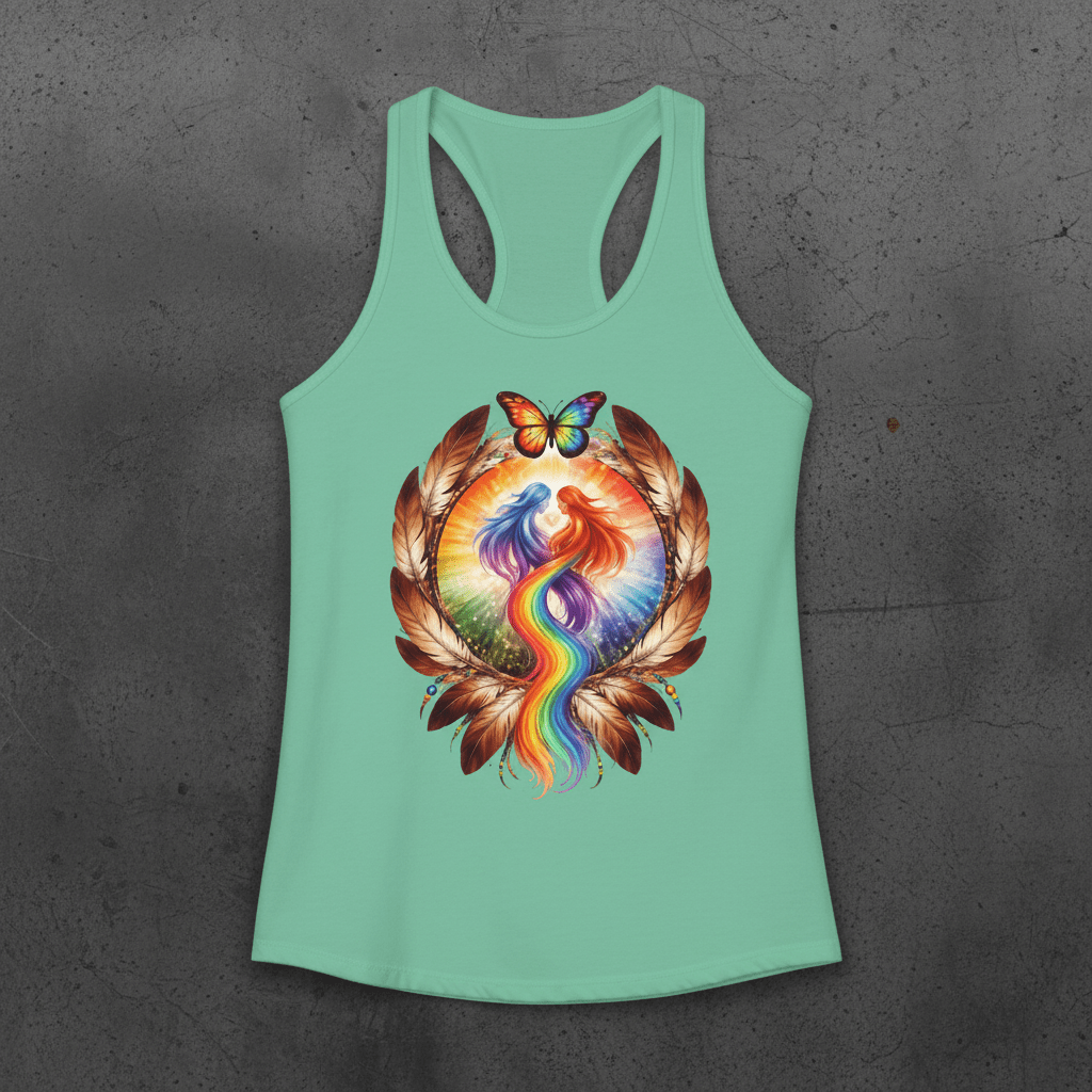 Pride Racerback Tank - Two Spirit (Women size chat)Ember Spirit Apparel
