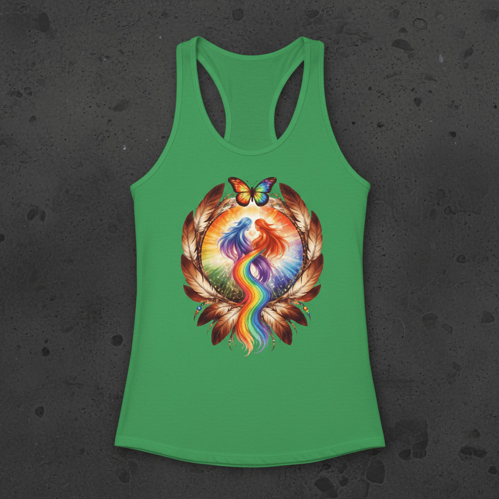 Pride Racerback Tank - Two Spirit (Women size chat)Ember Spirit Apparel