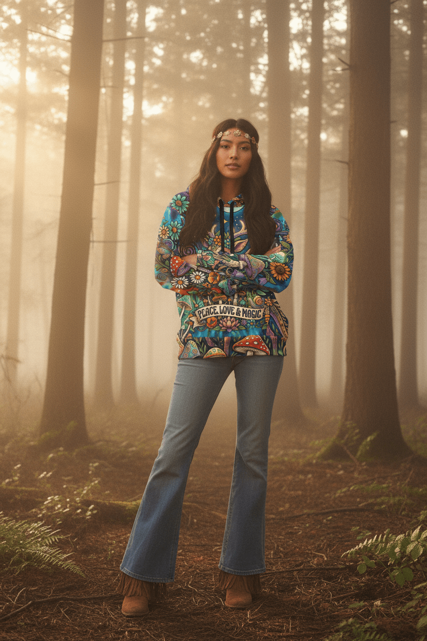 Psychedelic Magical Deer Athletic HoodieEmber Spirit Apparel