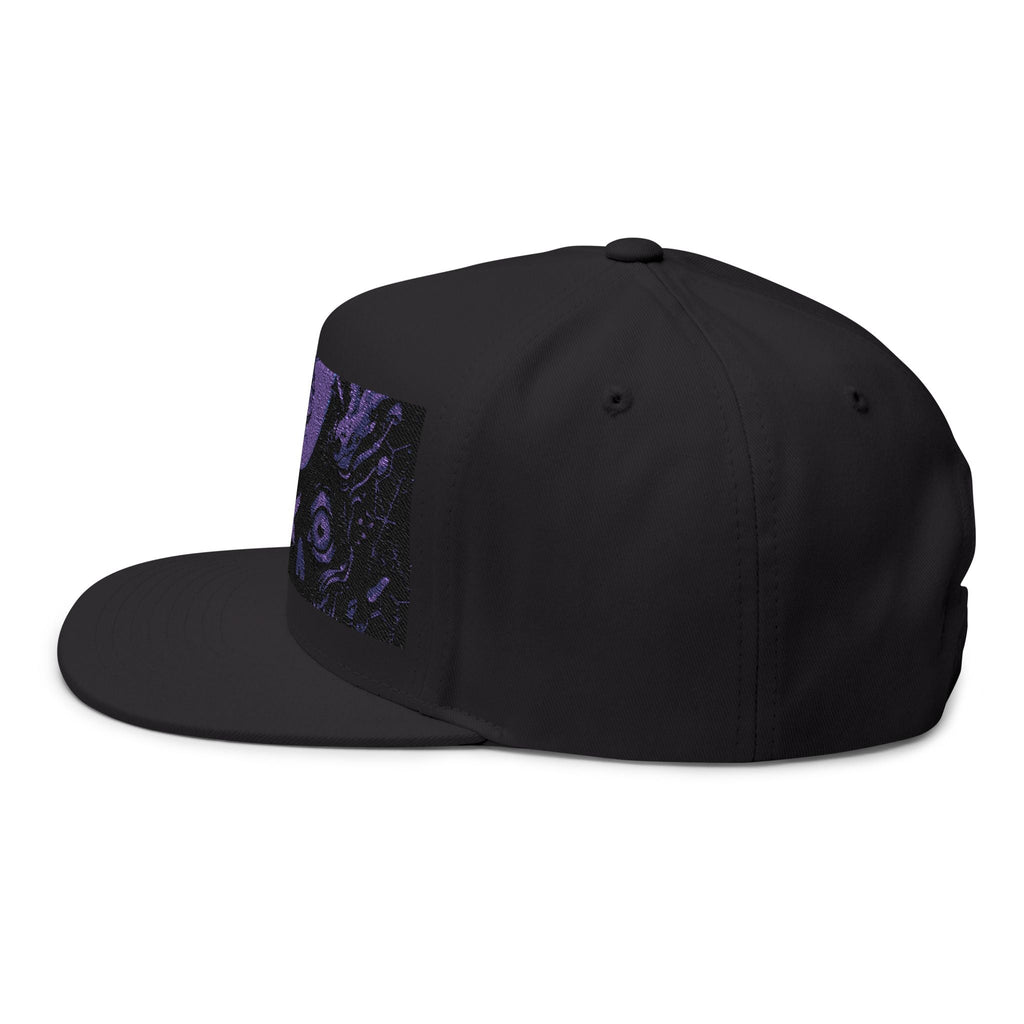 Purple Yin Yang Mushroom Embroidered Flat Bill CapEmber Spirit Apparel