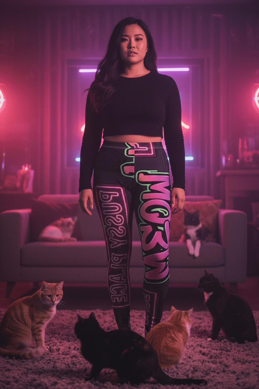 Pussy Place - Women's Cut & Sew Casual Leggings (AOP)Ember Spirit Apparel