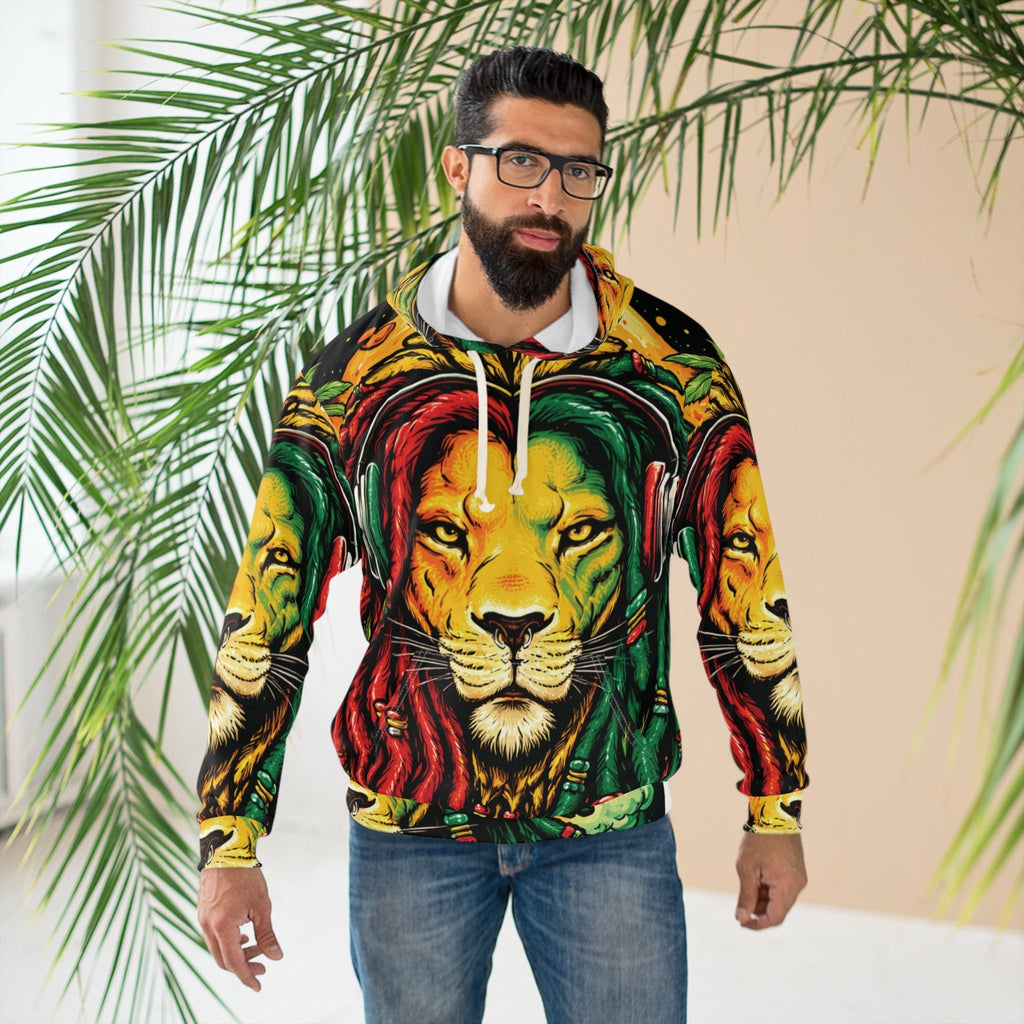 Rasta Lion Dreadlocks Hoodie – Reggae Lion Head All - Over PrintEmber Spirit Apparel