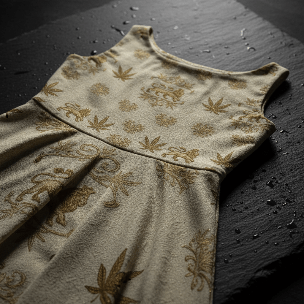 Rastafari Lion Skater Dress — Vintage Cannabis Leaf PatternEmber Spirit Apparel