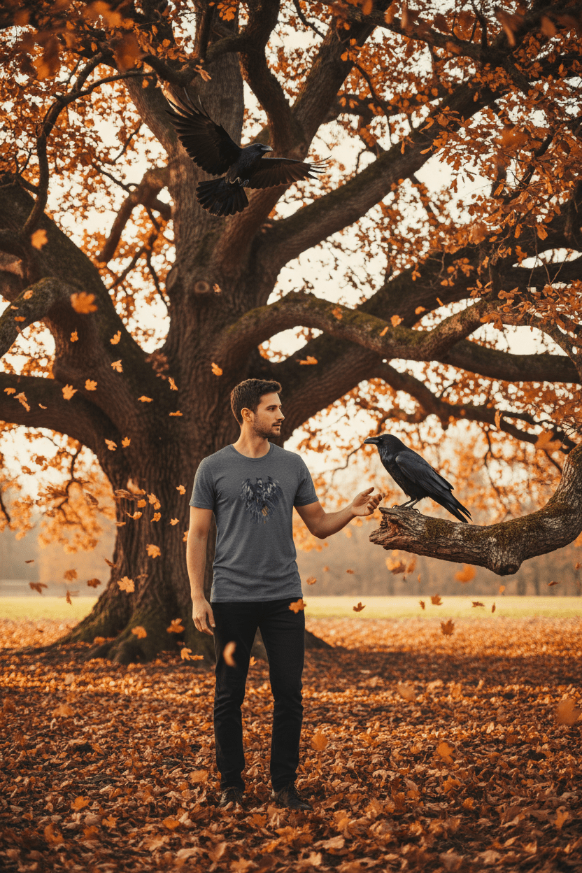 Raven & Birds Tee — Honor the Little Moments, Give ThanksEmber Spirit Apparel