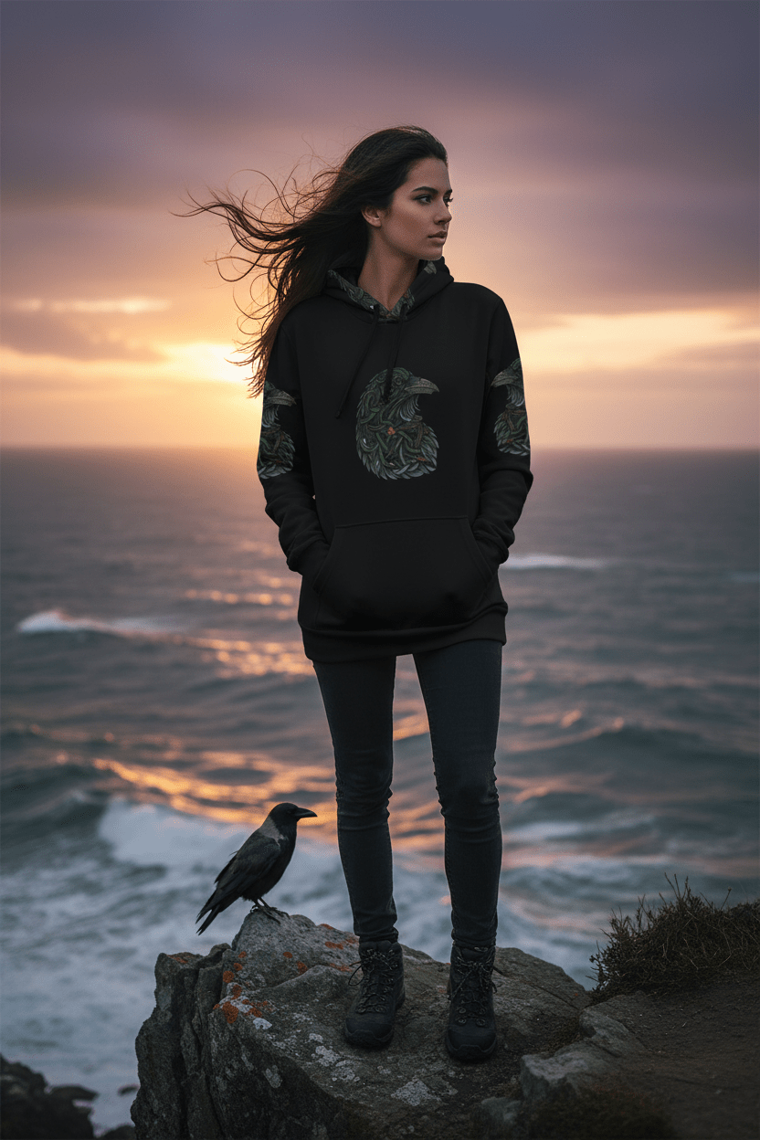 Raven Kindred Spirit Hoodie — Honor Your ConnectionEmber Spirit Apparel