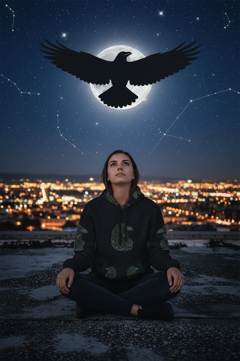 Raven Kindred Spirit Hoodie — Honor Your ConnectionEmber Spirit Apparel