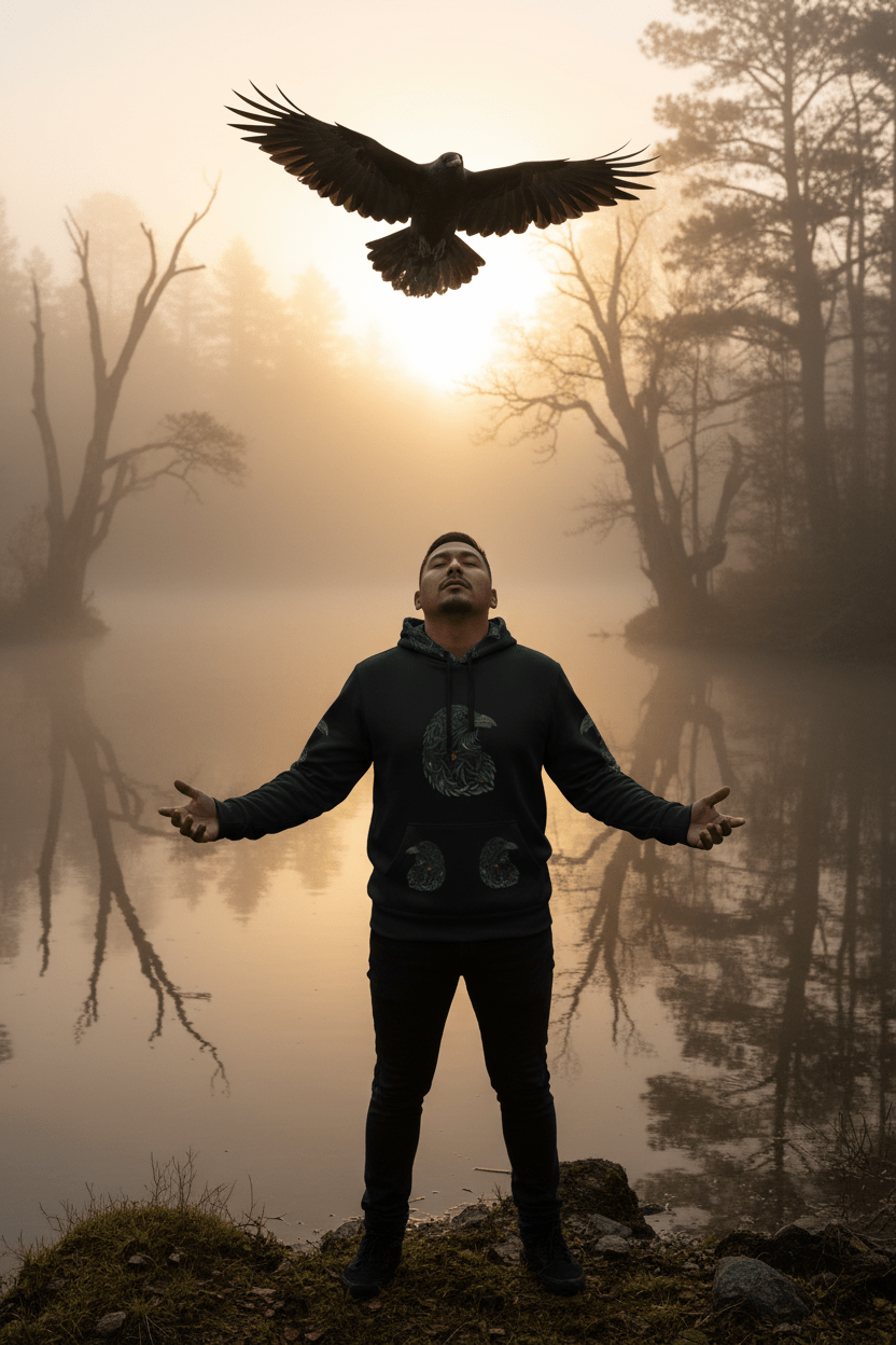 Raven Kindred Spirit Hoodie — Honor Your ConnectionEmber Spirit Apparel