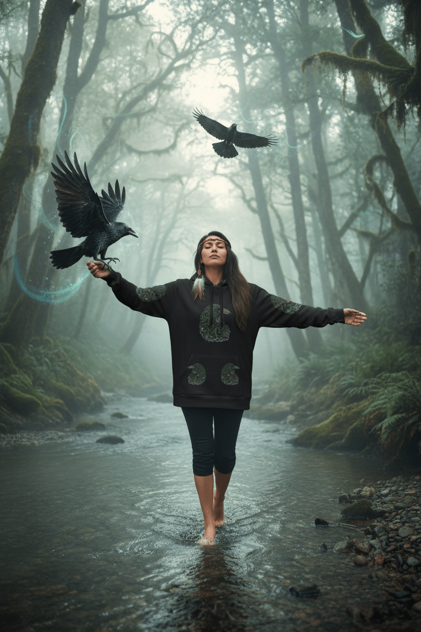 Raven Kindred Spirit Hoodie — Honor Your ConnectionEmber Spirit Apparel