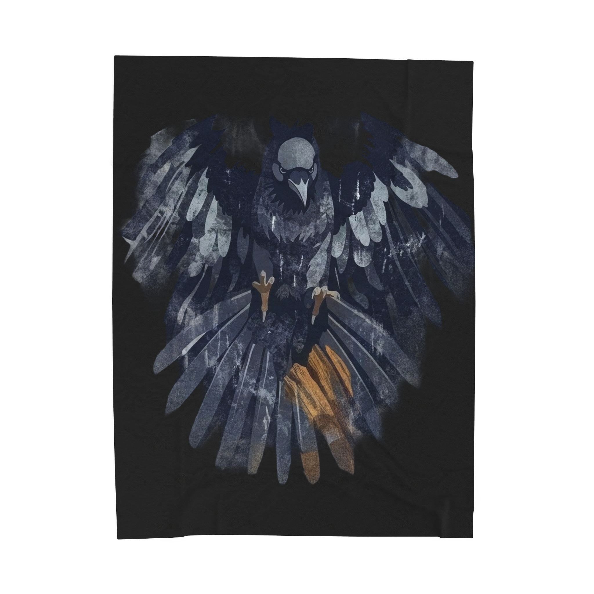 Raven Moon Velveteen Plush Blanket — Cozy Dark Gothic ThrowEmber Spirit Apparel