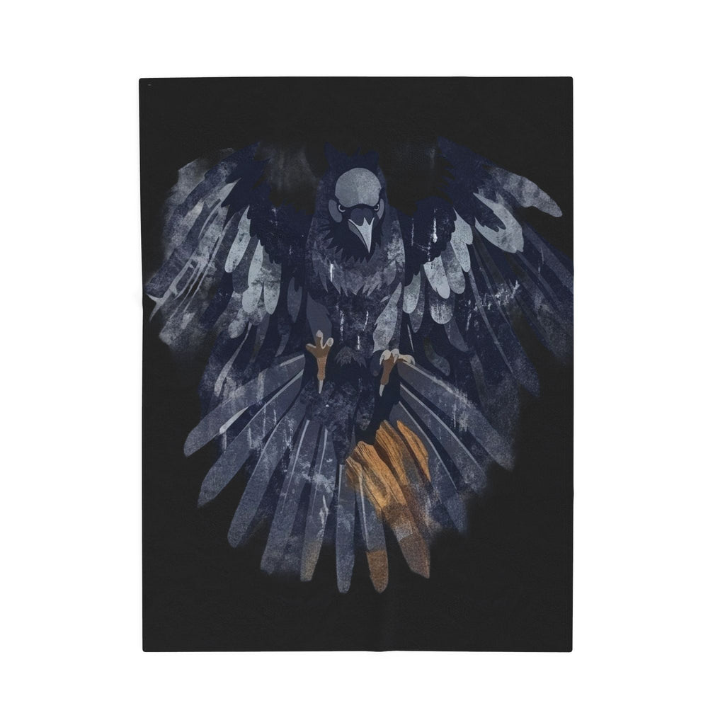 Raven Moon Velveteen Plush Blanket — Cozy Dark Gothic ThrowEmber Spirit Apparel