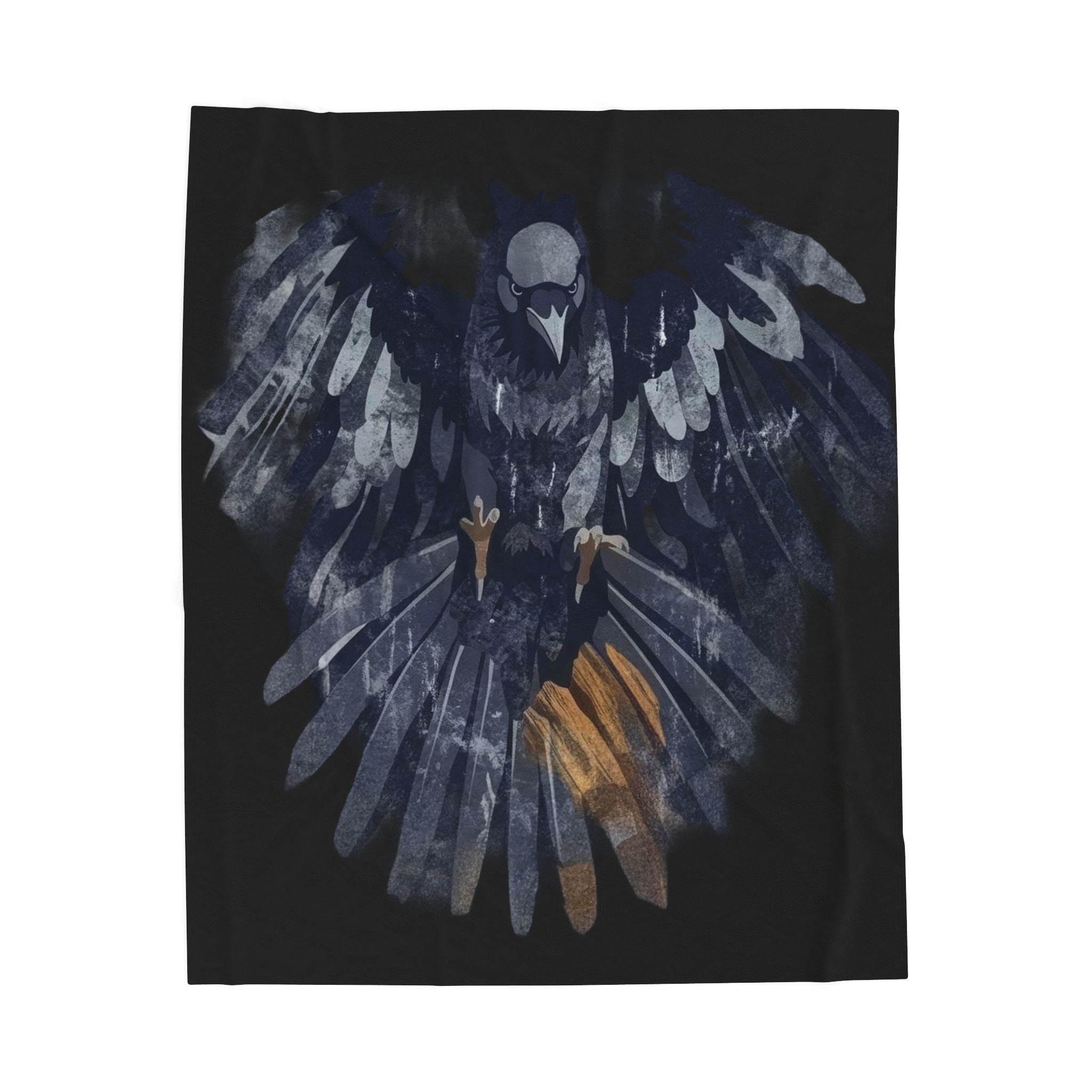 Raven Moon Velveteen Plush Blanket — Cozy Dark Gothic ThrowEmber Spirit Apparel