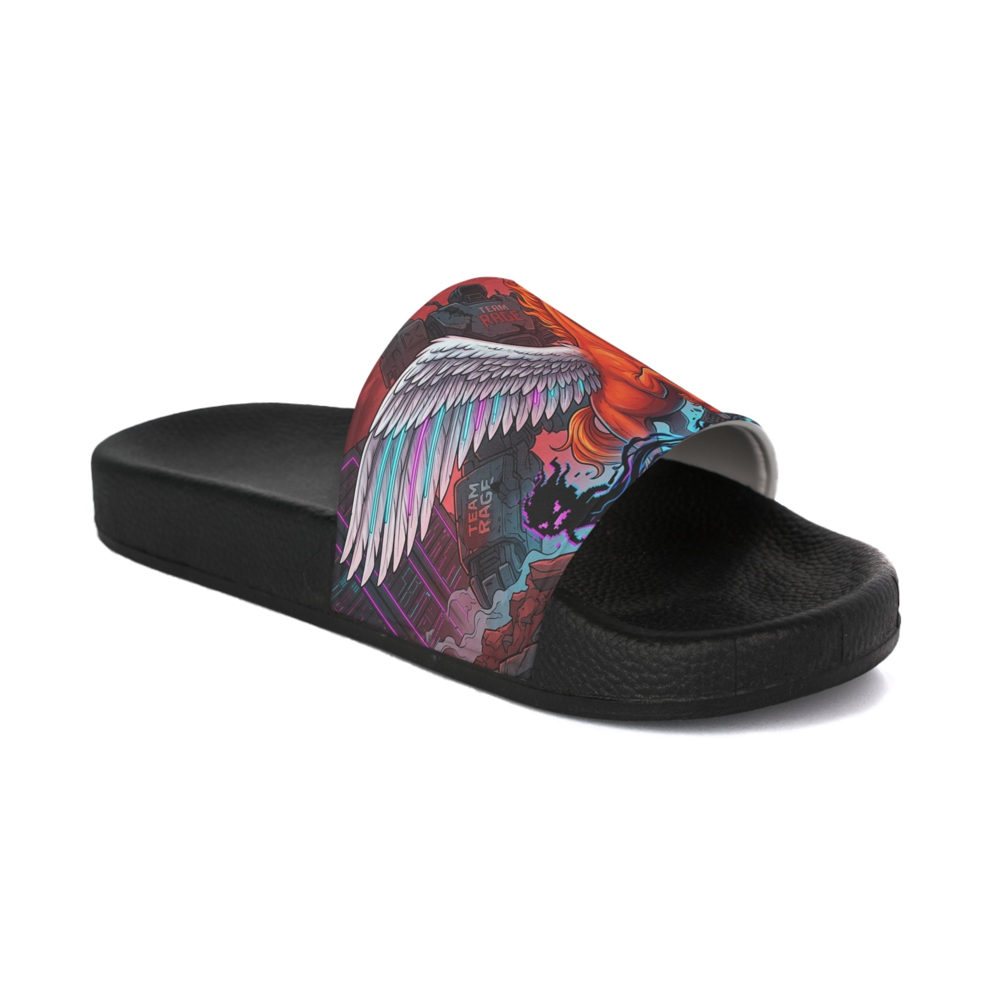 Red Horse Gamer Slides — Men's Gaming Slide SandalsEmber Spirit Apparel