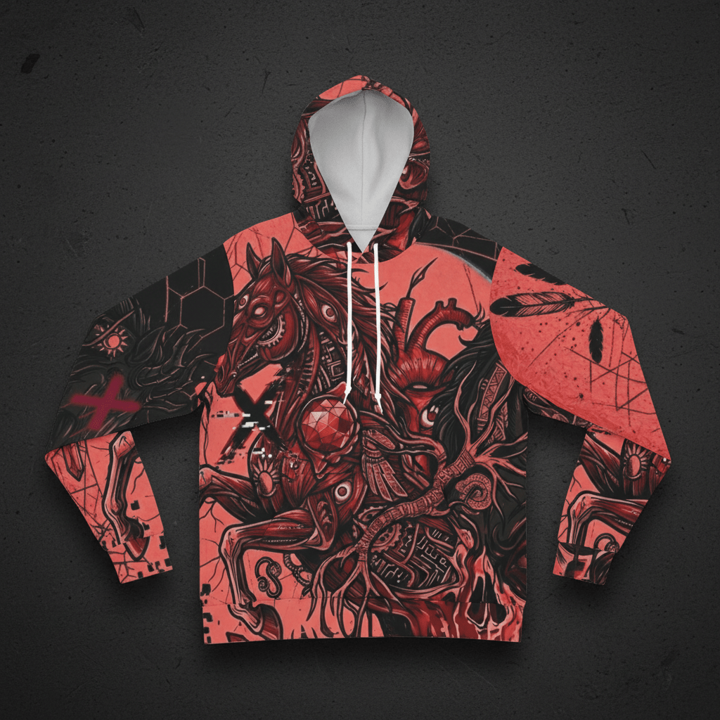 Red Horse Pride Hoodie — Mi'kmaq Name TributeEmber Spirit Apparel