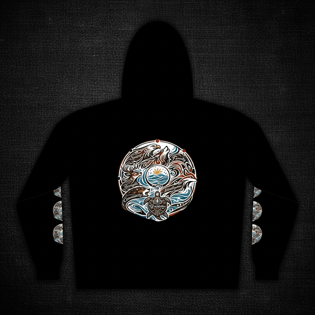 Red Road Animal Teachings Hoodie — Native Wisdom Explained (100% Cotton)Ember Spirit Apparel