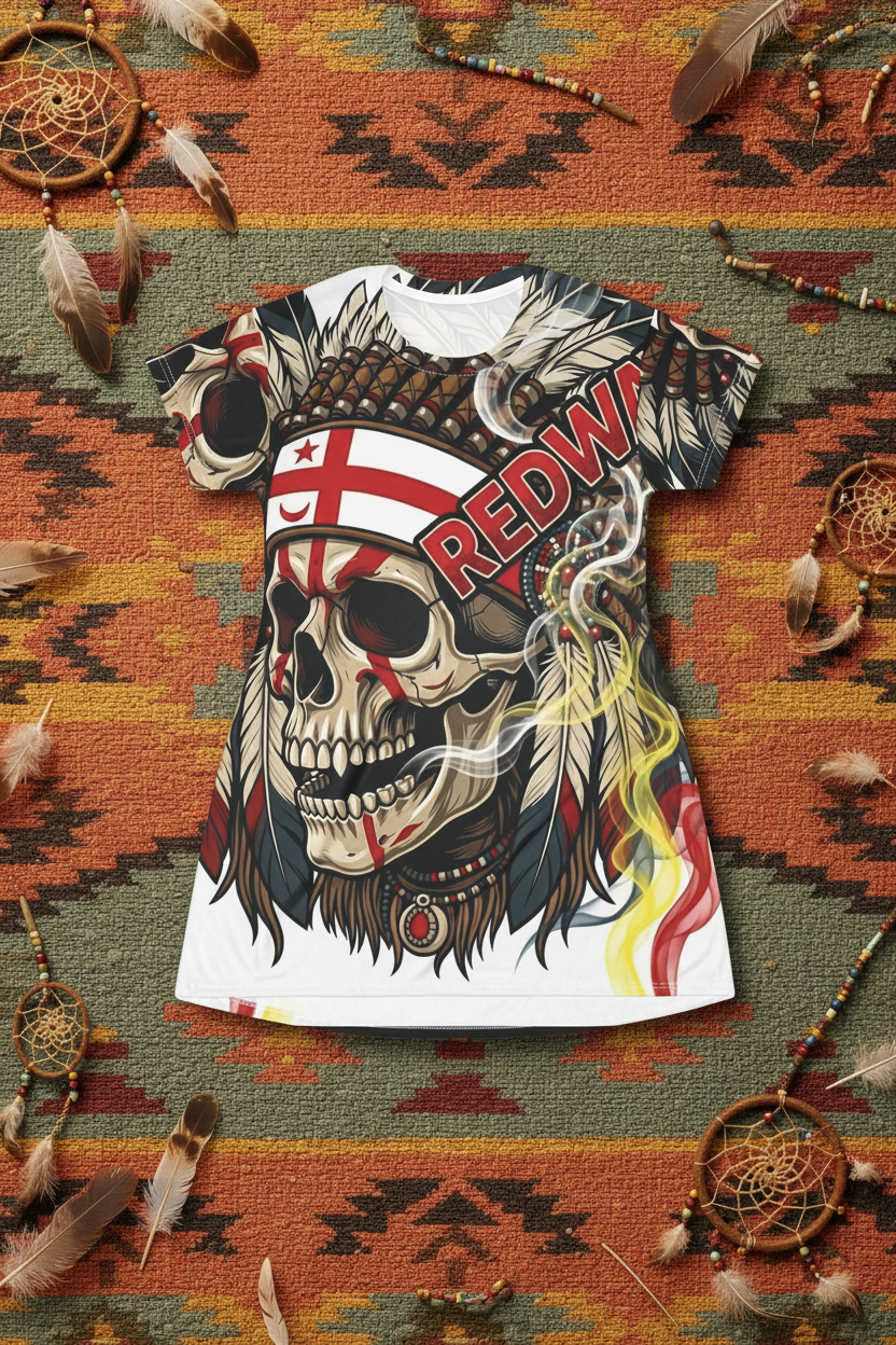 Redway Dress Flat Lay Front - Indigenous Textured Background