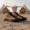 Redway Hippie Matriarch Sneakers — Retro Peace & Flower Power DesignEmber Spirit Apparel