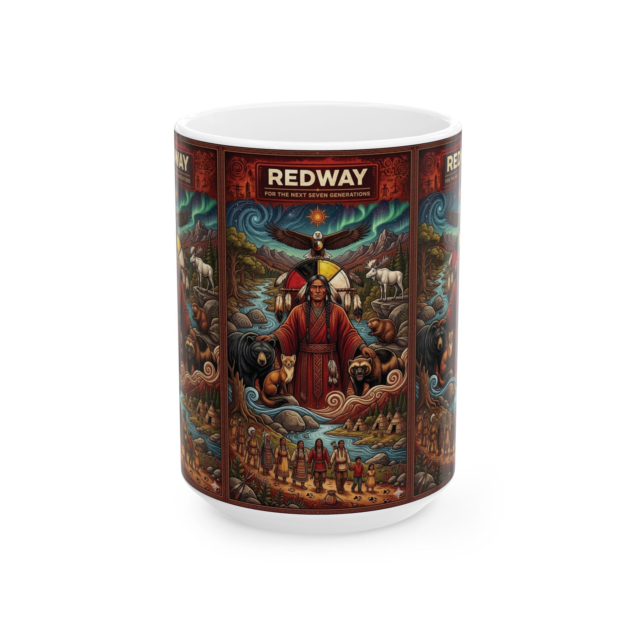 Redway - Keep Teaching & Walking The Red Road - Ceramic Mug, (11oz, 15oz)Ember Spirit Apparel