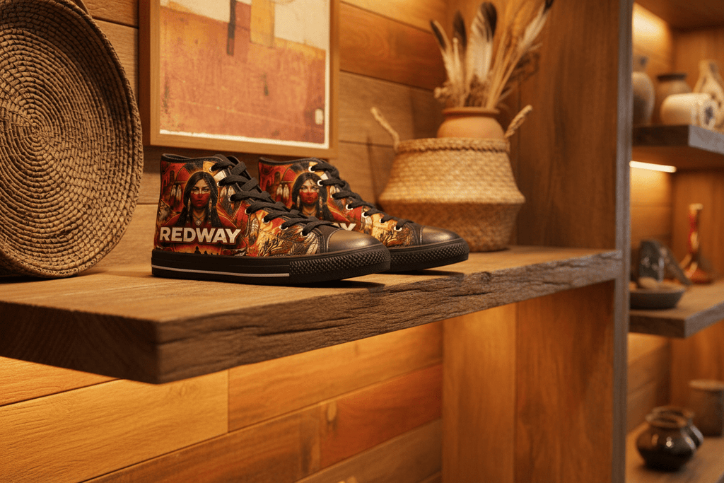 Redway Native Portrait High - Top Sneakers — Men’s Classic ShoesEmber Spirit Apparel