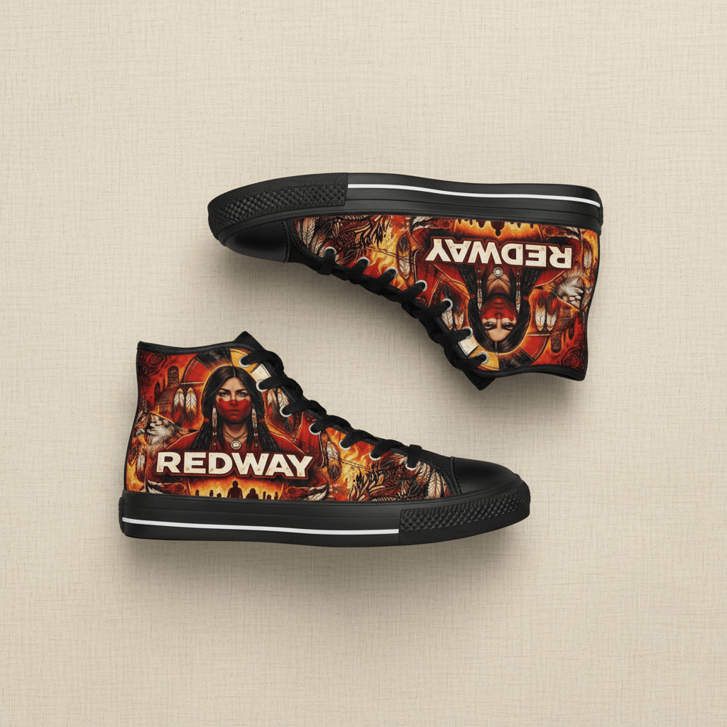 Redway Native Portrait High - Top Sneakers — Men’s Classic ShoesEmber Spirit Apparel