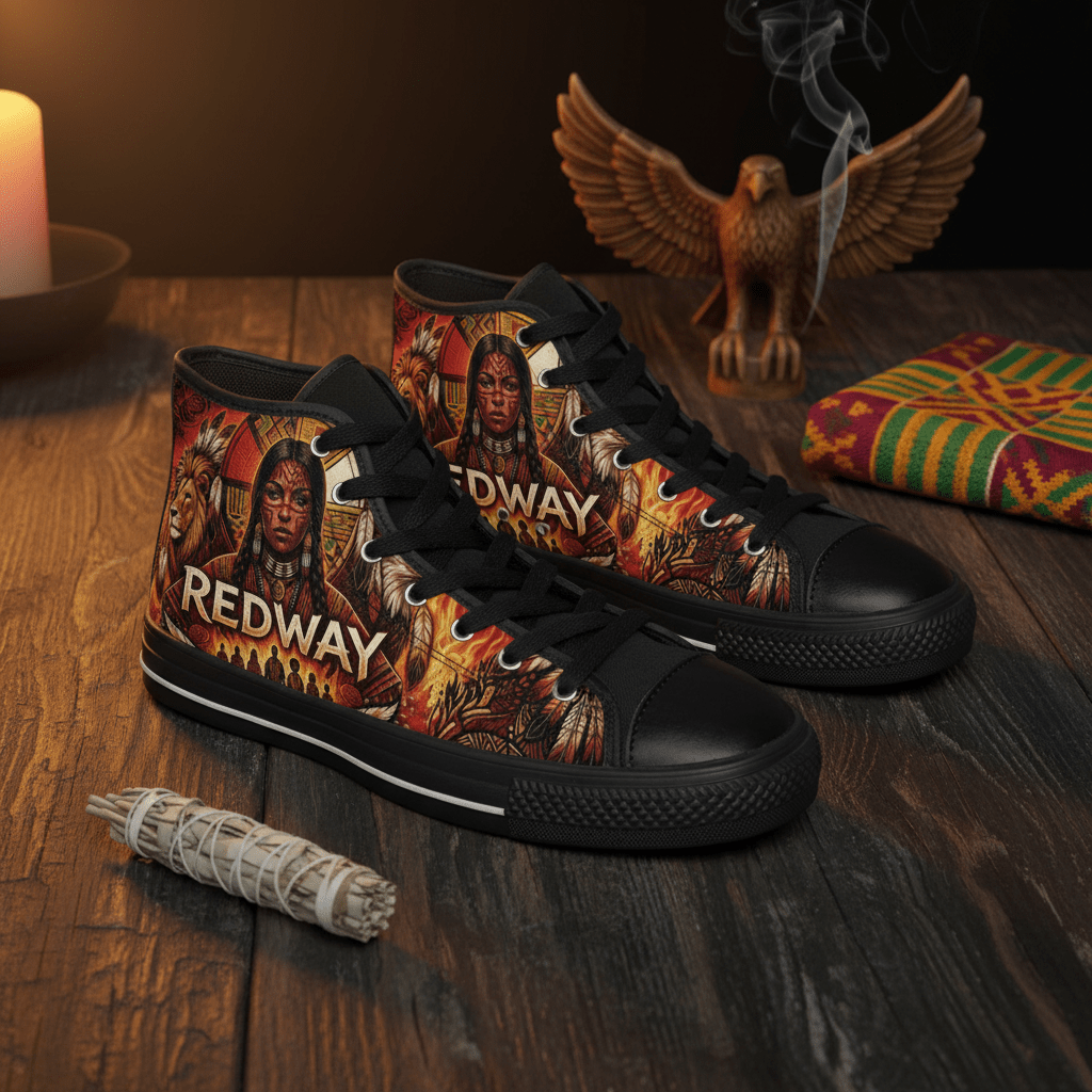 Redway Urban Warrior Sneakers — Indigenous & African Heritage Men's ClassicEmber Spirit Apparel