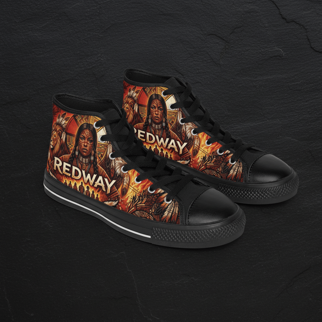 Redway Urban Warrior Sneakers — Indigenous & African Heritage Men's ClassicEmber Spirit Apparel