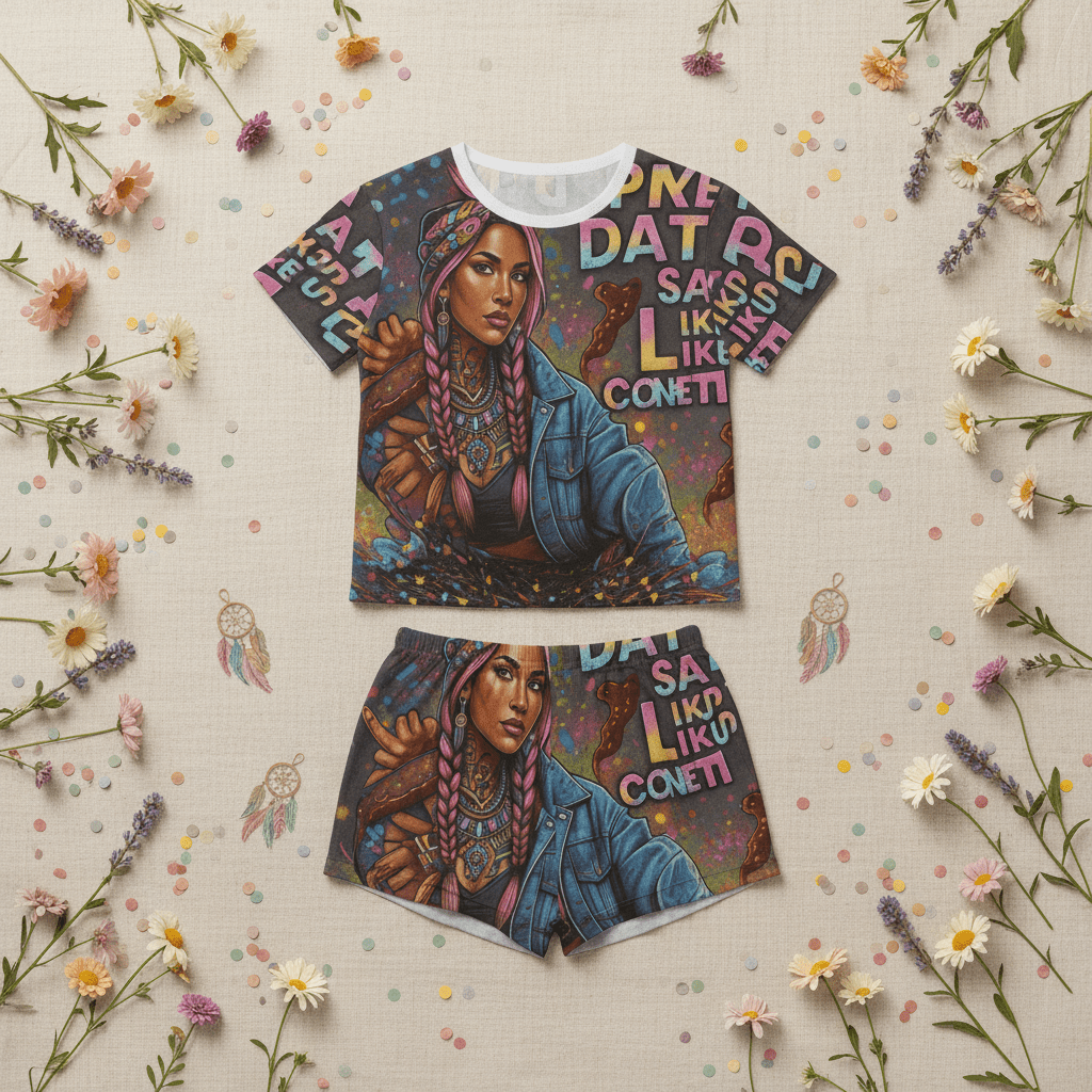 Rez Sass Like Confetti - Women's AOP Pajama SetEmber Spirit Apparel