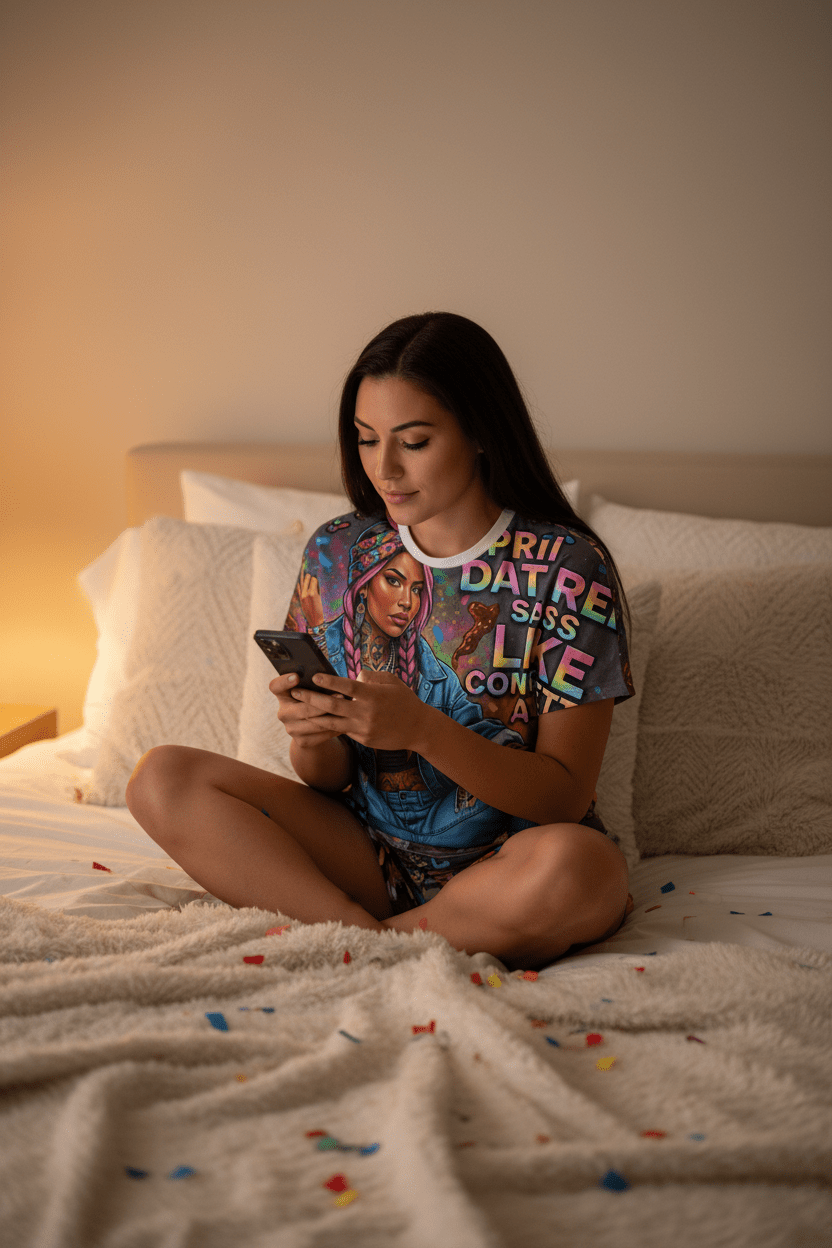 Rez Sass Like Confetti - Women's Short Pajama Set (AOP)Ember Spirit Apparelwomen's AOP pajama set