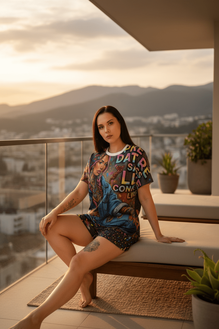 Rez Sass Like Confetti - Women's Short Pajama Set (AOP)Ember Spirit Apparelwomen's AOP pajama set