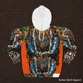 Roots & Future Graphic Hoodie — Bold Afro - Futurist All - Over PrintEmber Spirit Apparel