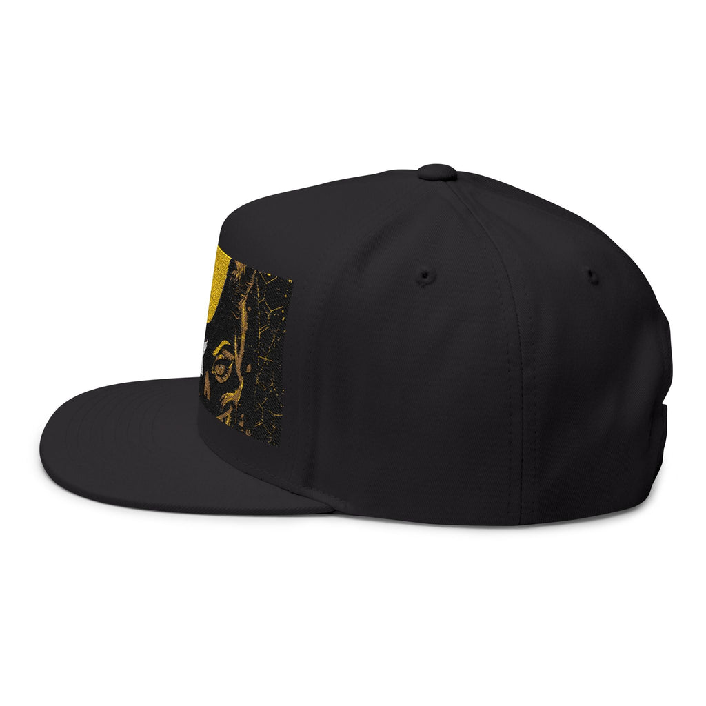 Skull Split Snapback Hat — Grunge Yellow Ying Yang Embroidered DesignEmber Spirit Apparel