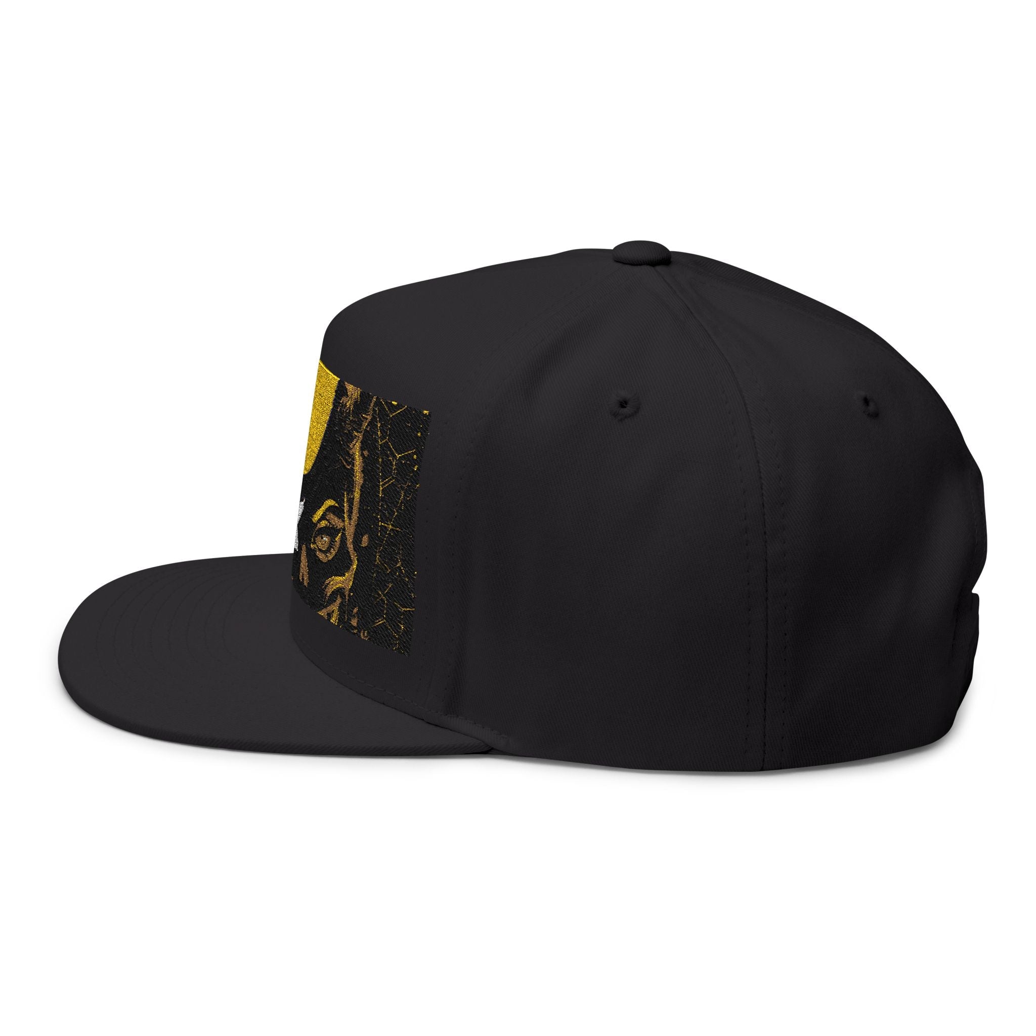 Skull Split Snapback Hat — Grunge Yellow Ying Yang Embroidered DesignEmber Spirit Apparel