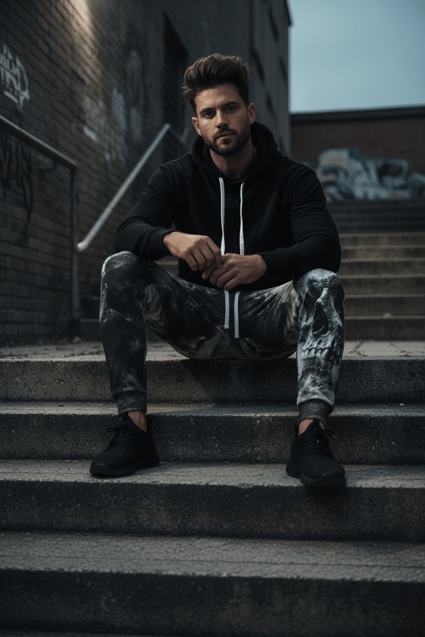Smokey's Skull Athletic Joggers (AOP)Ember Spirit Apparel