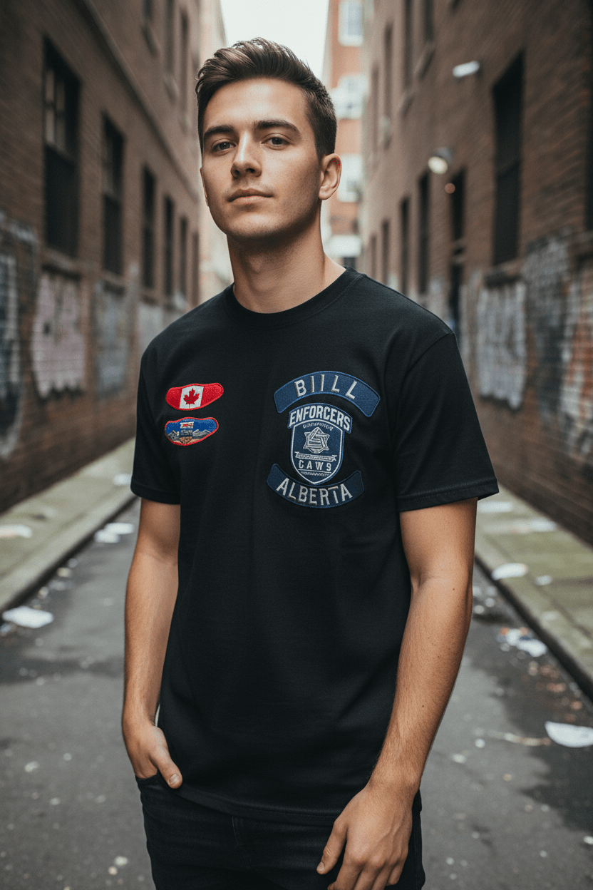 Street Club Enforcers Tee — CAW (Children Animals Women) Protection Crest T-ShirtEmber Spirit Apparel