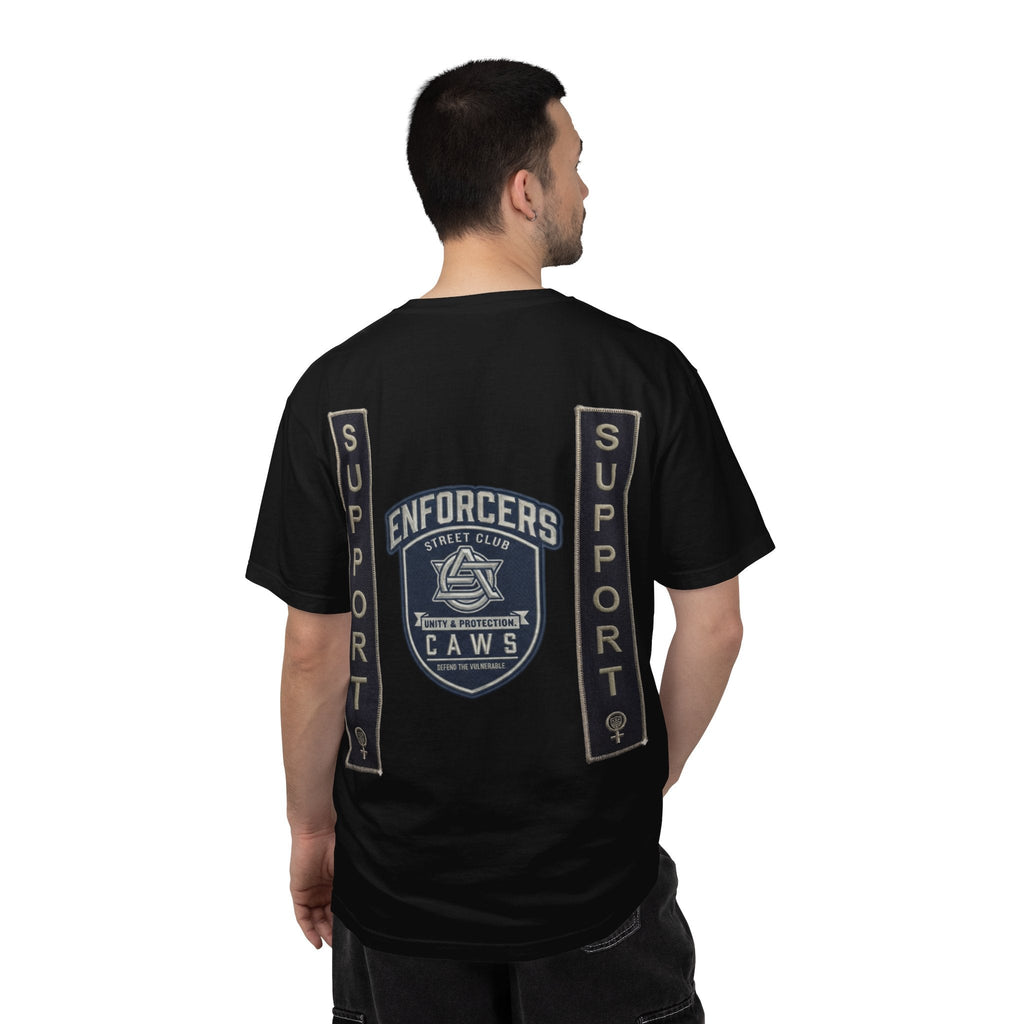 Support Tee Street Club Enforcers Tee — CAW (Children Animals Women) Protection Crest T-ShirtEmber Spirit Apparel