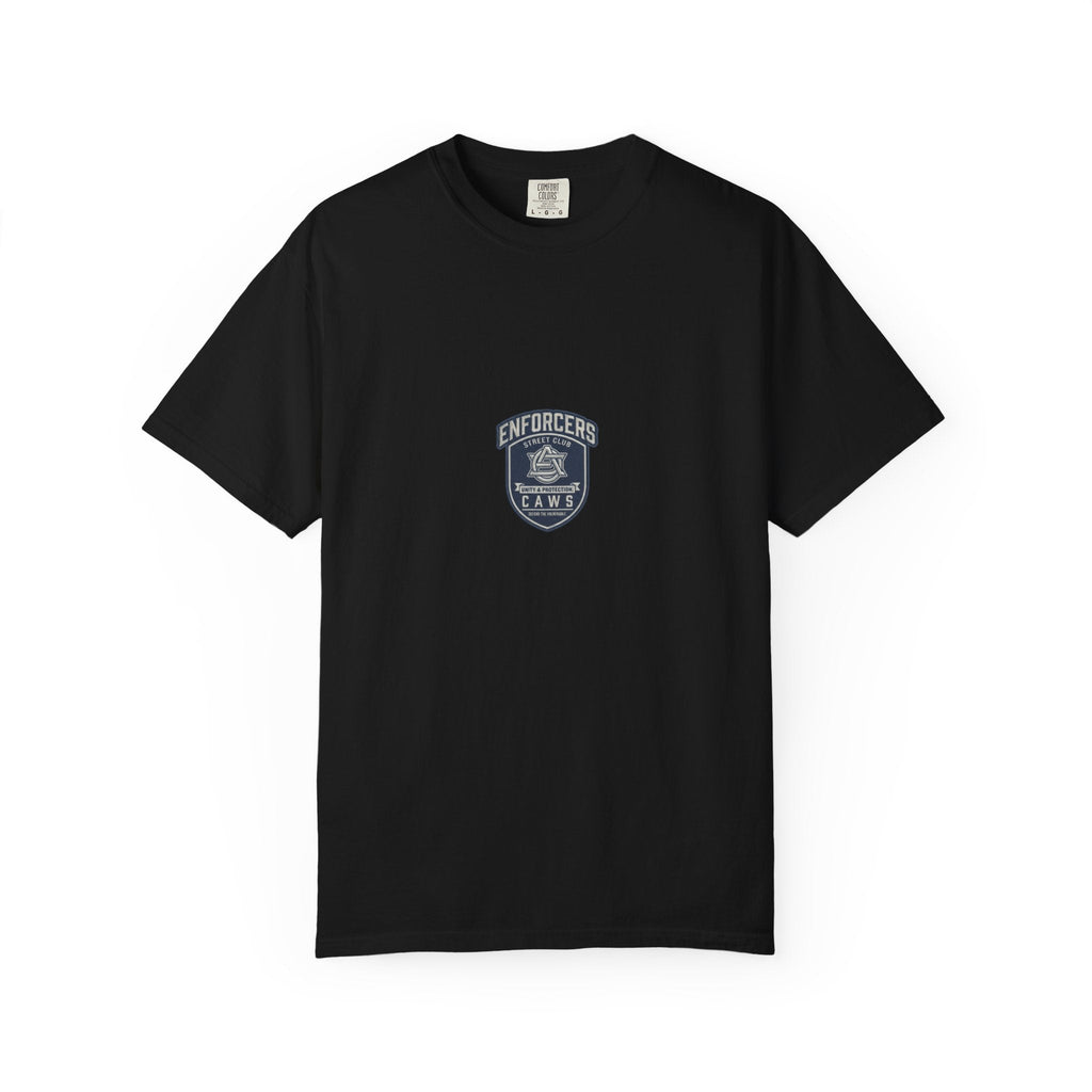 Support Tee Street Club Enforcers Tee — CAW (Children Animals Women) Protection Crest T-ShirtEmber Spirit Apparel