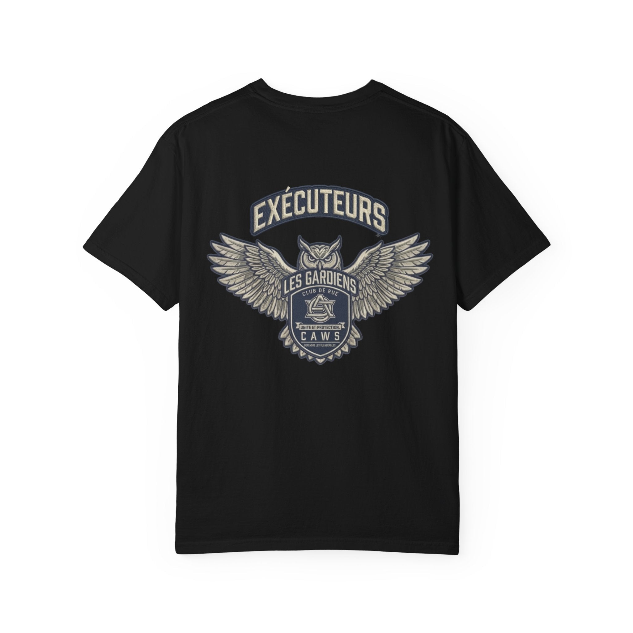 T-Shirt Bouclier Hibou des Gardiens Enforcers — CAWS (Français)Ember Spirit Apparel