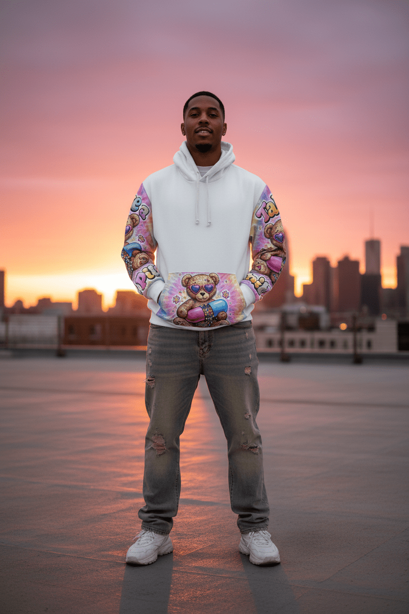 Take a Chill Pill Hoodie – Retro Pill Graphic All - Over Print Unisex SweatshirtEmber Spirit Apparel