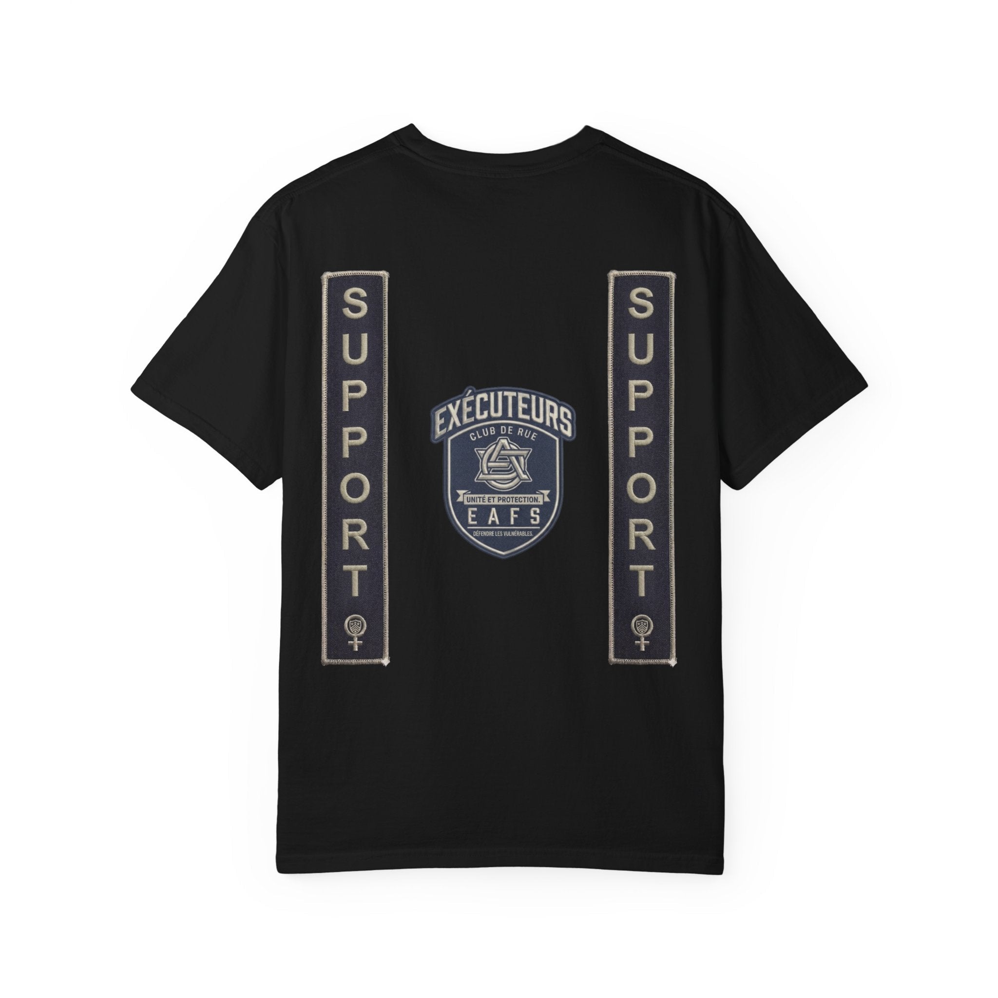 Tee de soutien Street Club Enforcers — EAFS (Enfants, Animaux, Femmes) T-Shirt Écusson de Protection (Français)Ember Spirit Apparel