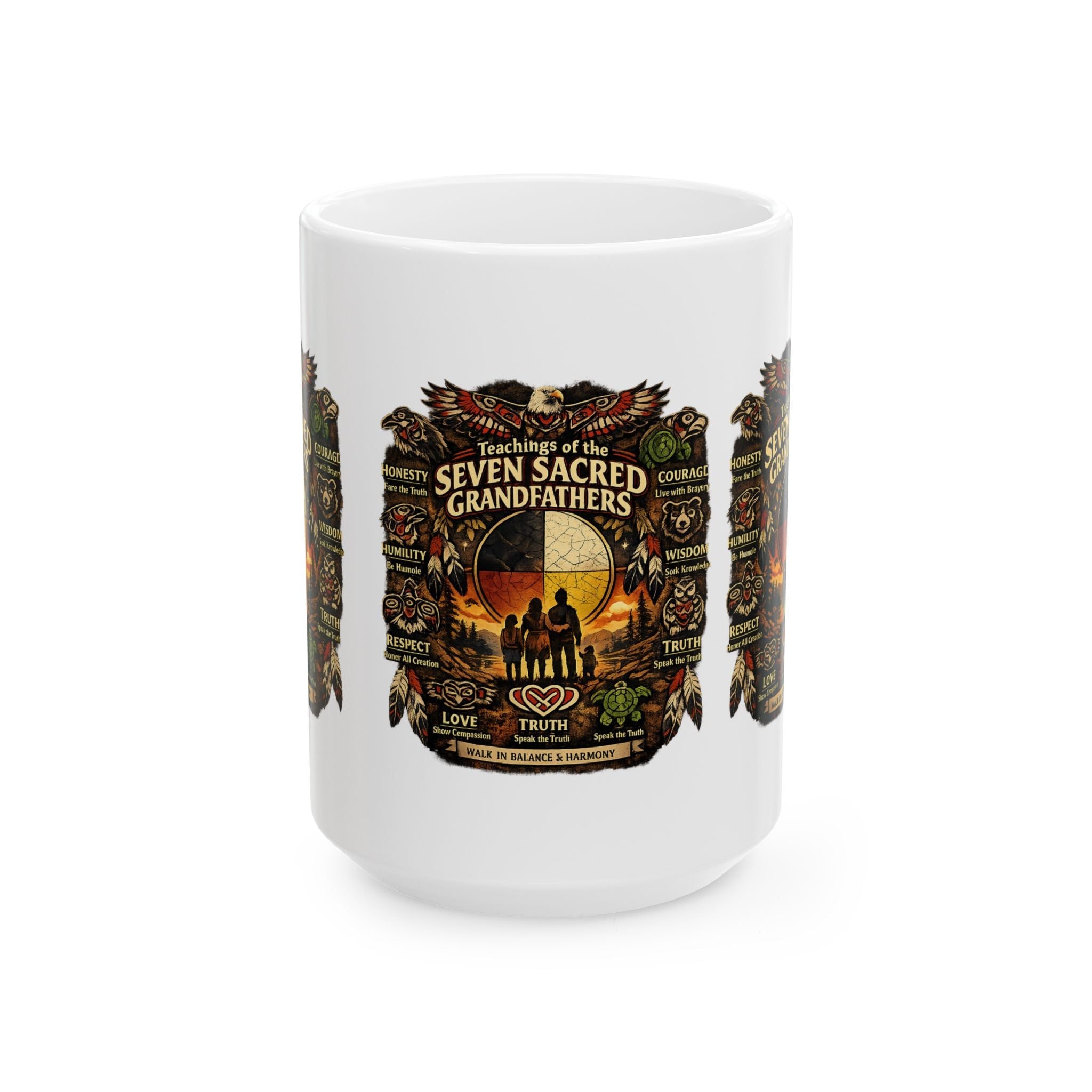 The Seven Sacred Generations Ceramic Mug, (11oz, 15oz)The Seven Sacred Generations Ceramic MugEmber Spirit Apparel