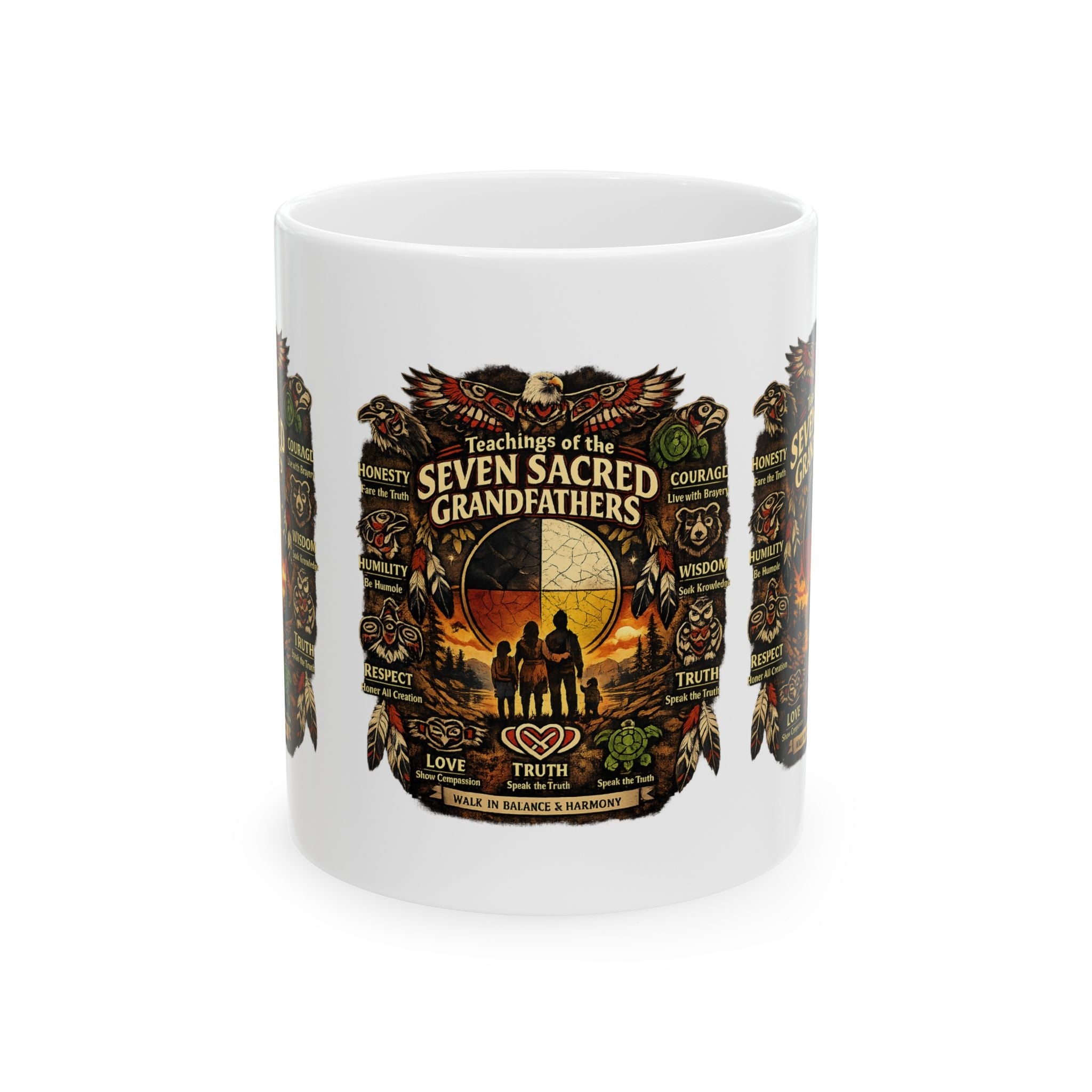 The Seven Sacred Generations Ceramic Mug, (11oz, 15oz)The Seven Sacred Generations Ceramic MugEmber Spirit Apparel