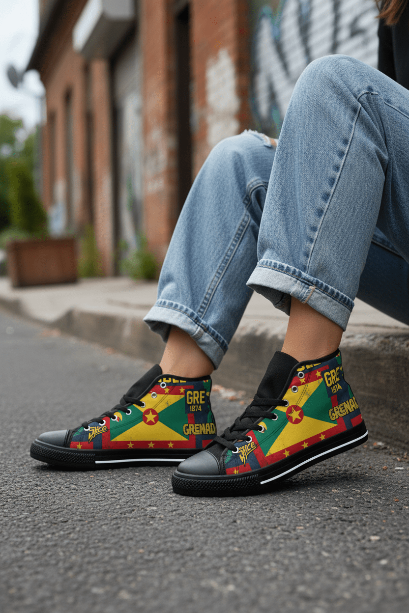 The Spicy Isle - Grenada Flag Women's Classic SneakersEmber Spirit Apparel