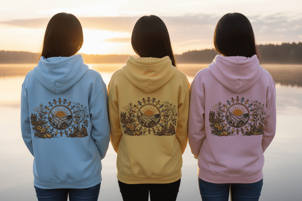 Three Sisters Gathering Hoodie — Growing Together Makes Us StrongerEmber Spirit Apparel