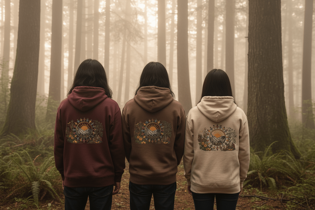 Three Sisters Gathering Hoodie — Growing Together Makes Us StrongerEmber Spirit Apparel