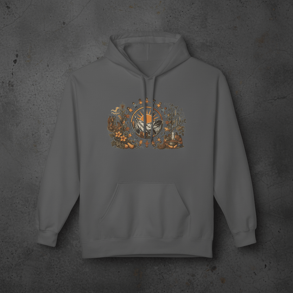 Three Sisters Gathering Hoodie — Growing Together Makes Us StrongerEmber Spirit Apparel