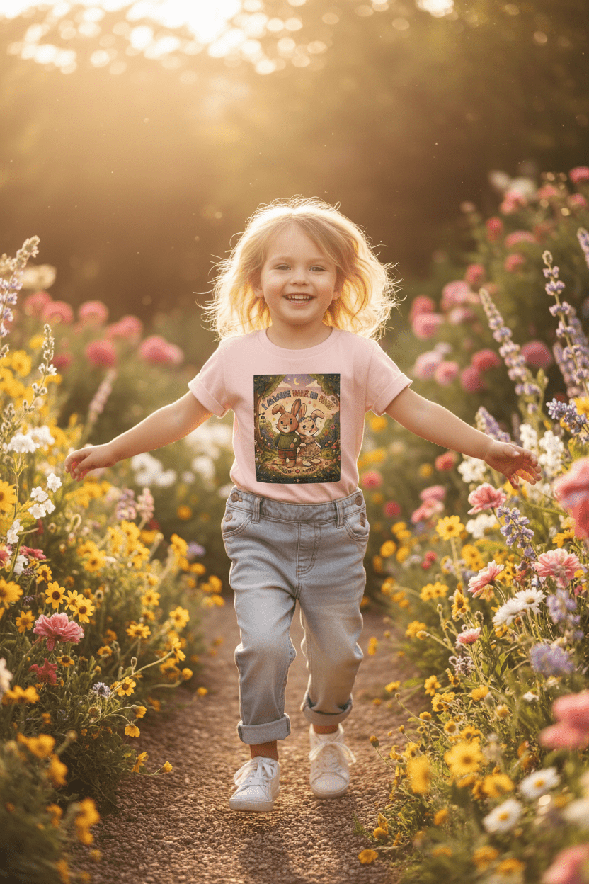 Toddler T-Shirt — "Bunnies Have My Heart" Cute Woodland Bunny Kids TeeEmber Spirit Apparel