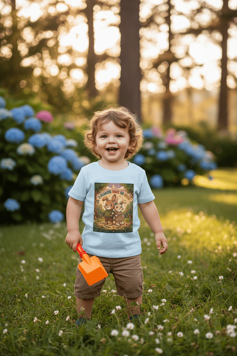 Toddler T-Shirt — "Bunnies Have My Heart" Cute Woodland Bunny Kids TeeEmber Spirit Apparel