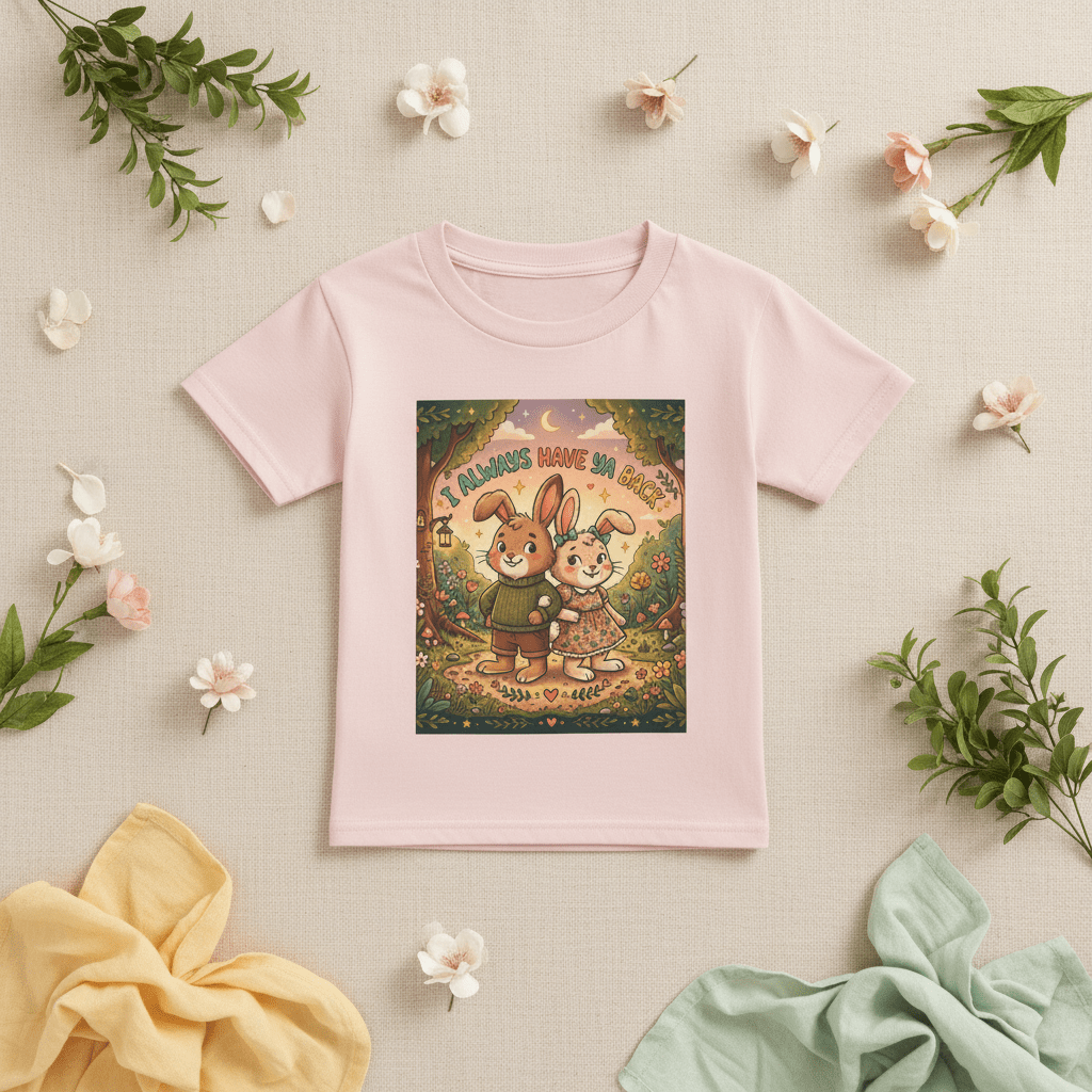 Toddler T-Shirt — "Bunnies Have My Heart" Cute Woodland Bunny Kids TeeEmber Spirit Apparel