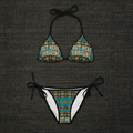Tribal Teal Bikini – 'Out Here Snagging' Triangle SwimsuitEmber Spirit Apparel