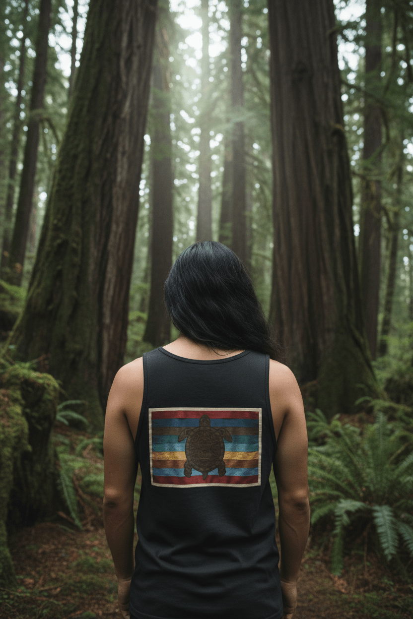 Turtle Island Retro Tank — Vintage Graphic Garment - Dyed TankEmber Spirit Apparel