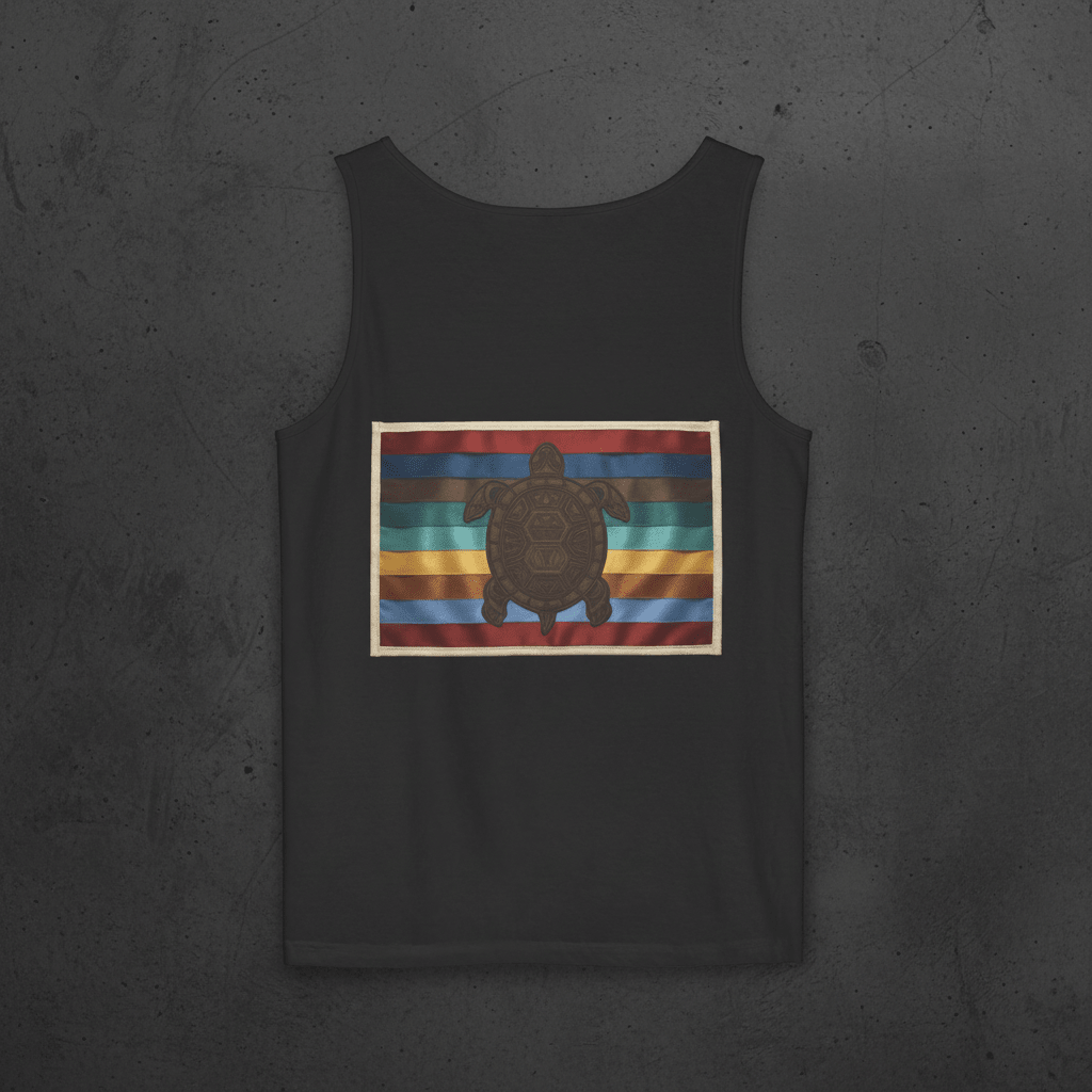 Turtle Island Retro Tank — Vintage Graphic Garment - Dyed TankEmber Spirit Apparel